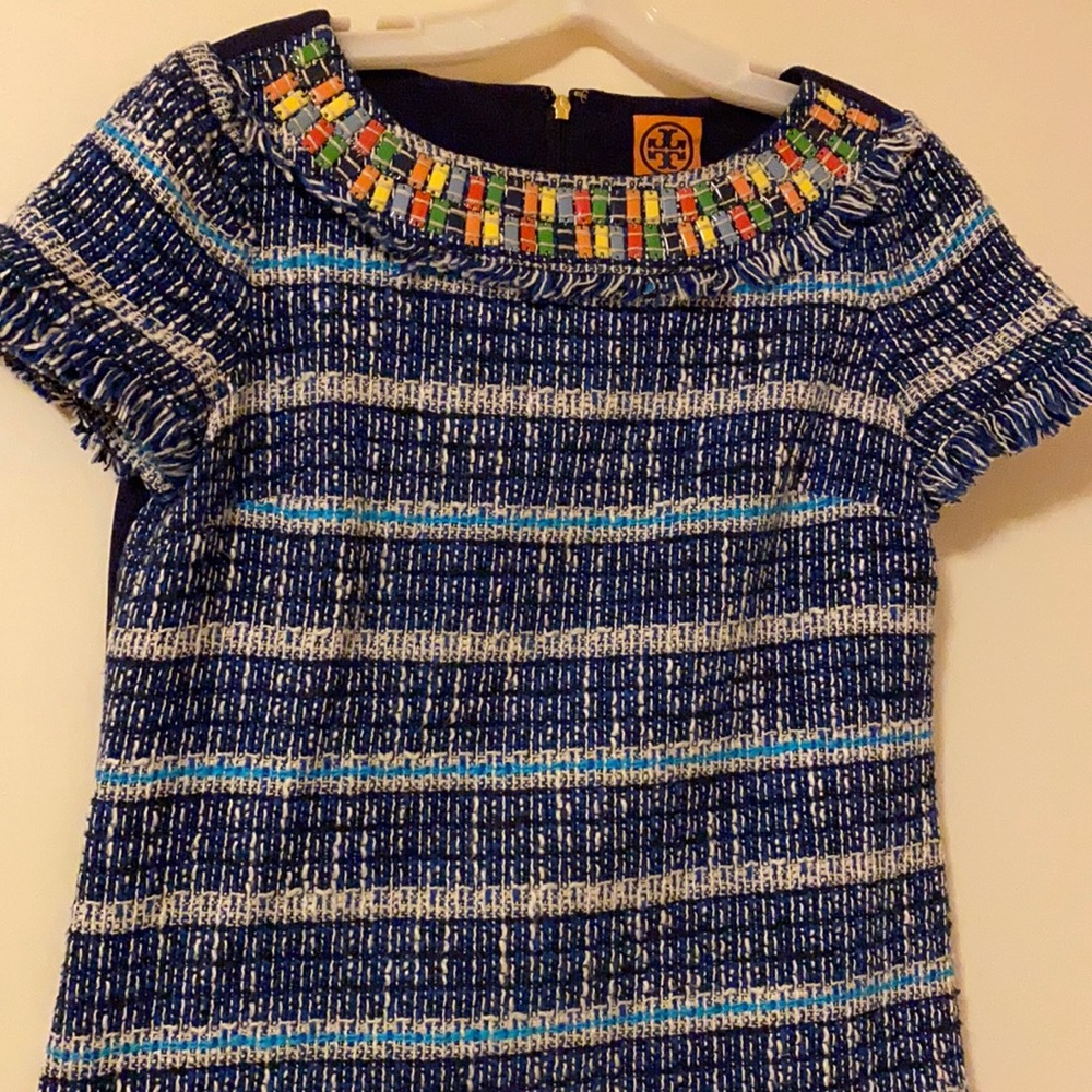 Tory Burch top with detailed beading neckline size 4
